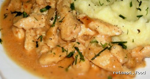 Tovuq go’shtidan bef-stroganov — tayyorlash retsepti