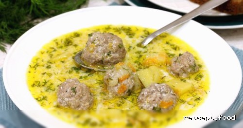 Фото приготовления рецепта: Суп с мясными фрикадельками и сливками - шаг №18