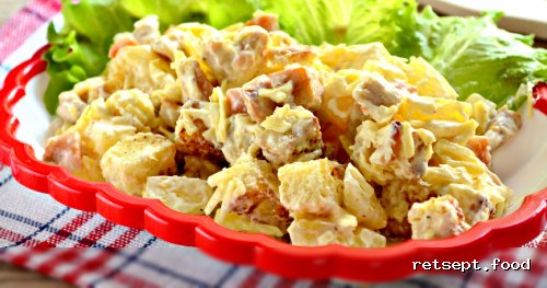 Ananas va tovuq bilan xrustal salat — tayyorlash retsepti