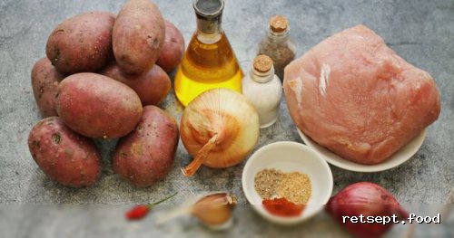 Фото приготовления рецепта: Жареное мясо с картофелем (по-грузински) - шаг №1