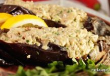 Chili qalampiri, sarimsoq va tahini bilan to’ldirilgan baqlajonlar — tayyorlash retsepti